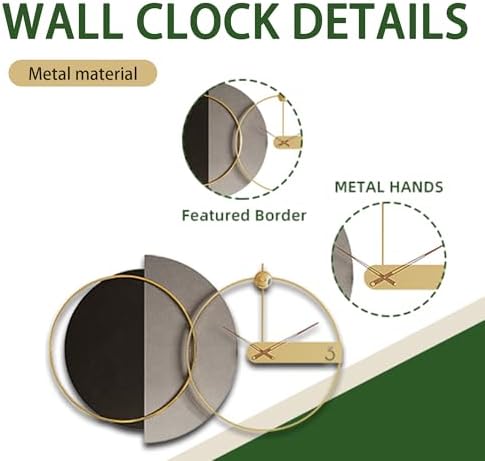 Mid Century Modern Wall Clock 3D Luxury Large Geometric Silent Non Ticking - Image 6