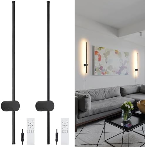 KELUOLY Dimmable Plug in Wall Sconce Set of 2, Adjustable Color Temperature by KELUOLY
