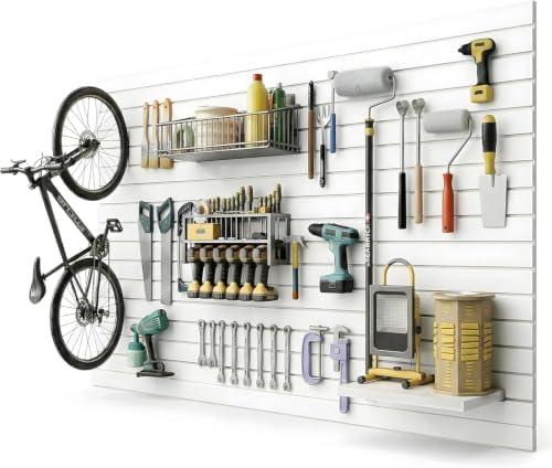 4x8 ft Slatwall Panel Wall Storage Systems, Slat Wall Paneling Garage Wall by Noliven