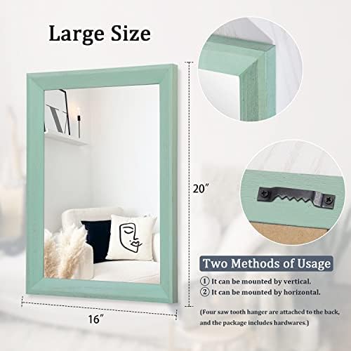 AAZZKANG Wood Framed Mirror Rectangle Modern Farmhouse Wall Mirrors Decor Large - Image 2