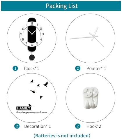 Modern Wall Clock Battery Operated Large Clocks - Image 7