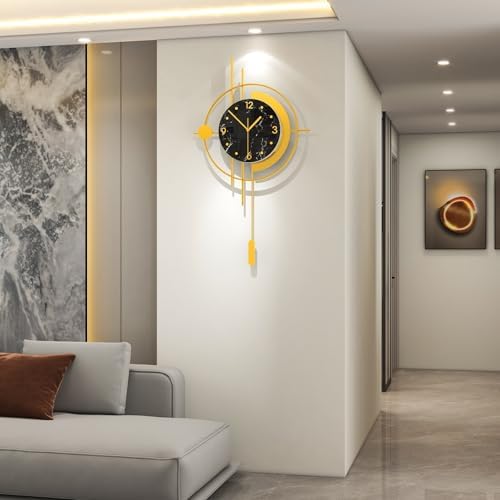 Large Modern Wall Clocks for Living Room Gold Silent Analog Clock - Image 3