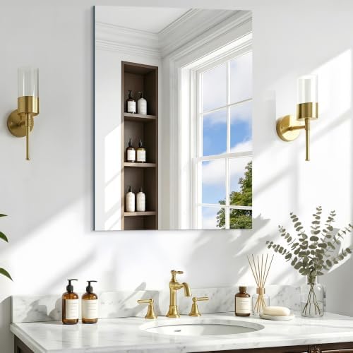 24x32 Inch Frameless Mirror, Frameless Bathroom Mirror - Image 2