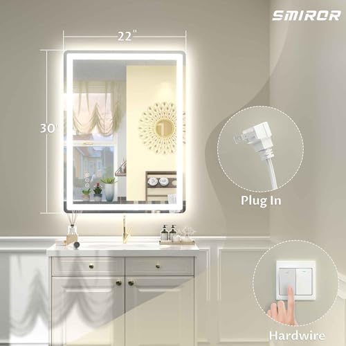 SMIROR 22x30 LED Lighted Bathroom Vanity Mirror - Image 2
