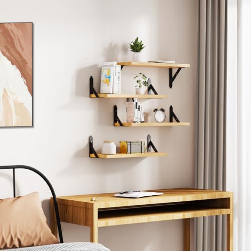 ROMGUAR CRAFT Wood Wall Floating Shelves Set of 4 - Image 6