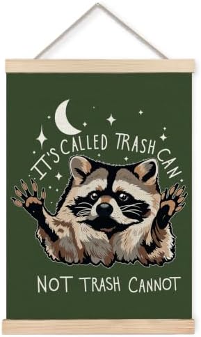 Funny Olive Green Motivational Raccoon Poster Wall Art Framed 12x16in by Unknown