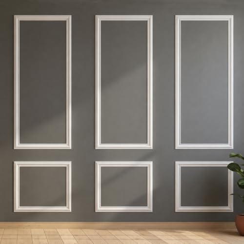 Pre Cut Wall Molding Kit, 3 Set Ready-to-Assemble Wainscoting Panels by TonhoDawnhawk