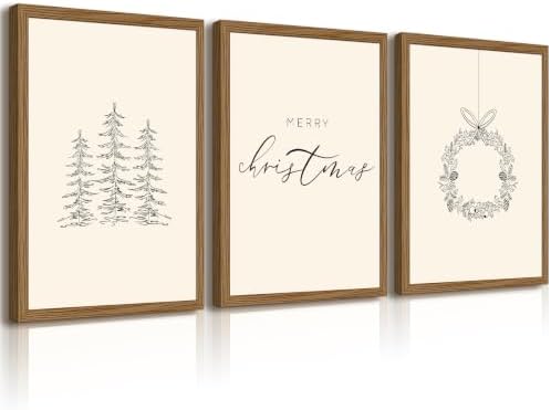 Christmas Wall Art Winter Xmas Canvas Decor Christmas Tree Picture Merry by Baccone