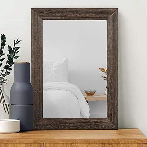 Retro Wall Mirror with Wood Frame Farmhouse Rectangle Hanging Mirrors Decorative by Unknown