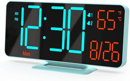 KOSUMOSU Alarm Clocks for Bedrooms, 6.7in Digital Clock, Auto Dimming, Room by KOSUMOSUTECHNOLOGY