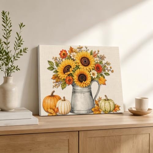 Thanksgiving Fall Canvas Wall Art, Made in USA, Modern Print Artwork - Image 2