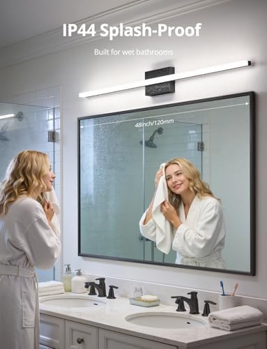 Combuh Bathroom Vanity Light Fixtures Above Mirror, Modern Wall Lamp Black - Image 5