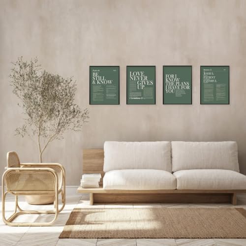 Locomiss Sage Green Christian Modern Bible Verse Green Wall Art Decor - Image 4