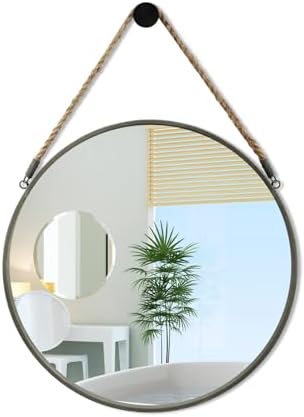 POZINO 15" Small Round Hanging Mirror, Circle Wall Mirror by POZINOmirrorforyourownhomelivingspace