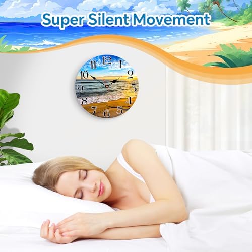 TAHEAT Nautical Sea Wall Clock, Small Coastal Beach Ocean Clocks, Decorative - Image 3