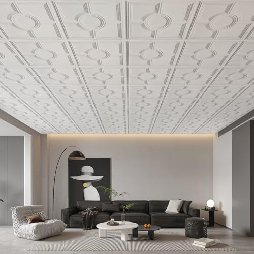 STICKGOO Drop Ceiling Tiles 24 x 24in, Waterproof, Premium PVC Ceiling Panels - Image 4