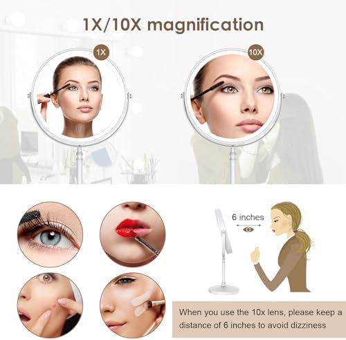 DEIOVWXS Makeup Mirror, Rechargeable Vanity Mirror - Image 4