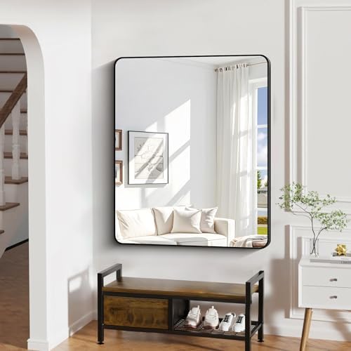 DESBING 40" x 48"Bathroom Mirror, Matte Black Wall Mirror - Image 2