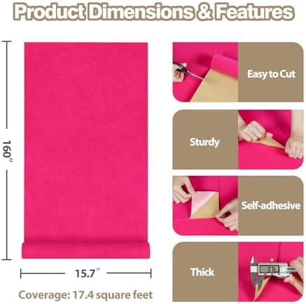 Hot Pink Velvet Wallpaper Peel and Stick Velvet Drawer Liner - Image 3