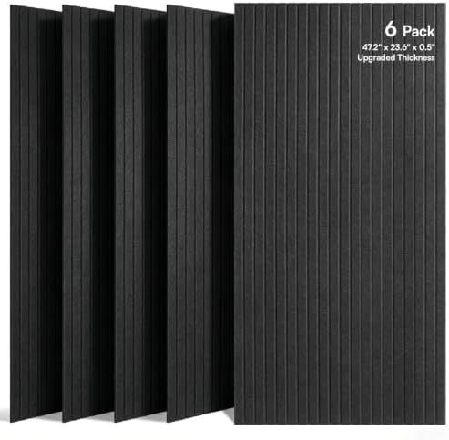 SODOCT 6 Pack Large Acoustic Panels, 47.2" X 23.6" X 0.5" Sound Proof Panels by SODOCT