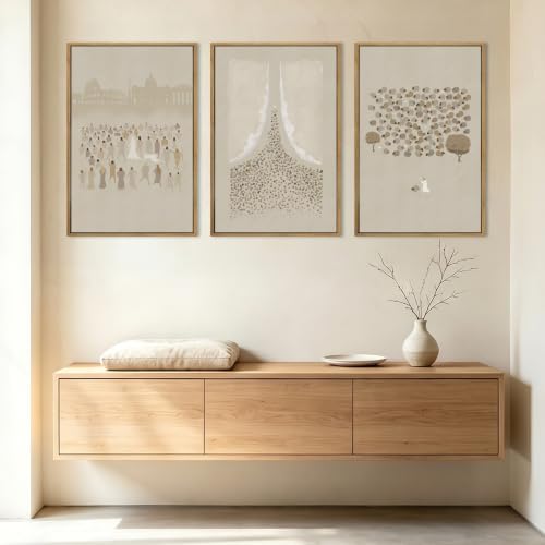 BINCUE Extra Large Jesus Wall Art Framed Jesus and Lamb Wall Painting by BINCUE