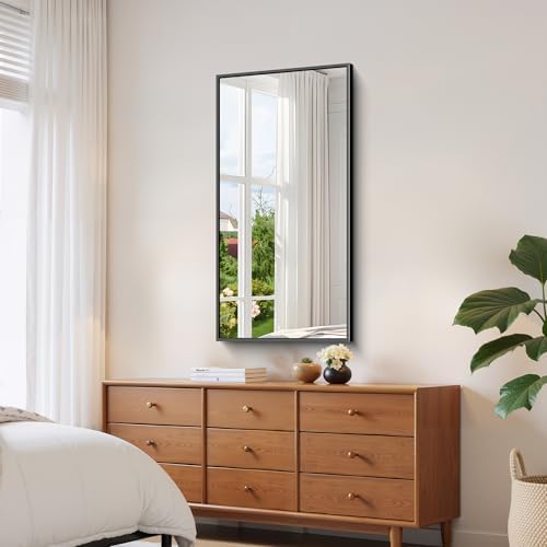YIROMAN Bathroom Mirror 48"x24", Large Matte Black Bathroom Mirror - Image 4