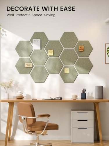 Fluxynara 12-Pack Hexagon Felt Bulletin Board Tiles - Image 6