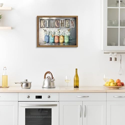 Framed Vintage Kitchen Canvas Wall Art, Retro Letter Signs - Image 6