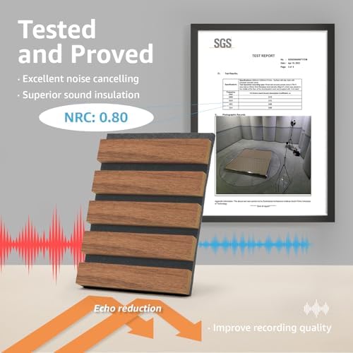 Art3d 4-Pack Fluted Acoustic Wood Slat Wall Panel, 107 x 8 Inch - Image 4