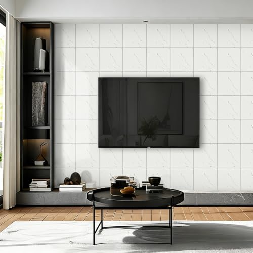 100pcs Peel and Stick Shower Tile Waterproof Off White Marble Tiles Wall Panels - Image 6