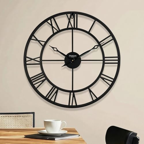 24 Inch Wall Clocks for Living Room Decor, Roman Numeral by FountainDesigns