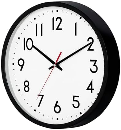 12 Inch Wall Clock Battery Operated Silent Non Ticking Quartz - Image 4