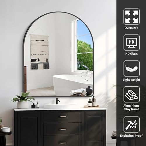 FORBATH Arched Mirror 40x32 Inch, Hanging or Leaning Against Wall - Image 6
