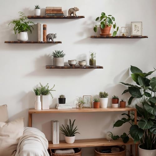 Pinkunn 4 Pcs Long Floating Shelves - Image 7