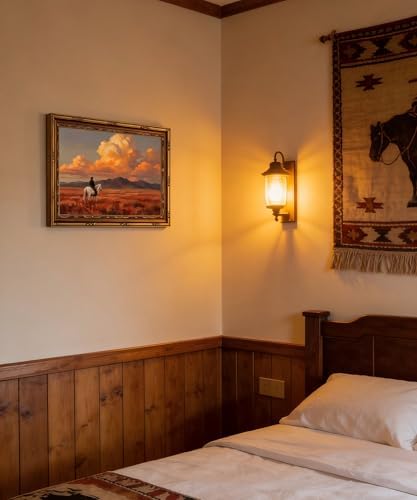 Vintage Gold Framed Wall Art Western Cowboy Wall Art Vintage Cowboy on Horse - Image 4