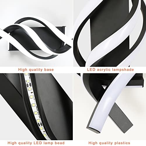 DELIPOP Wall Sconces, Spiral Modern LED Wall Sconce Lighting, 21W 6500K Cool - Image 3