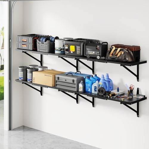 FLEXIMOUNTS 2-Pack 1x6ft Garage Shelving Perforated Wall Shelf - Image 2