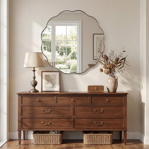 ANDY STAR Brushed Nickel Round Bathroom Mirror, 36 Inch Round Circle Mirror in - Image 3
