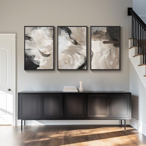 Large Framed Neutral Modern Abstract Wall Art - Image 4
