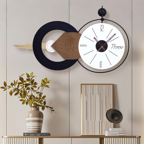 35x20 Inch Modren Wall Clock, Quiet Oversized Home Accent - Image 3