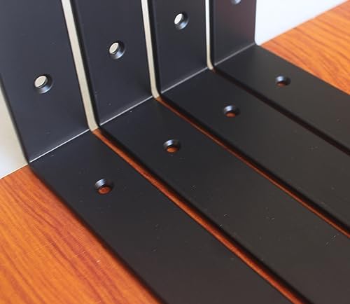32 Pack - L 6" x H 6" x W1.5, 5mm Thick Black L Shelf Bracket, Iron Shelf - Image 6