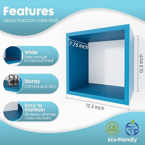 Kaboon Cube Floating Shelves Set2, Display Shelves Wall Mount 7.75" D x 12.5" W - Image 3