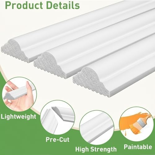 Pre Cut Wall Molding Kit, 3 Set Ready-to-Assemble Wainscoting Panels - Image 3