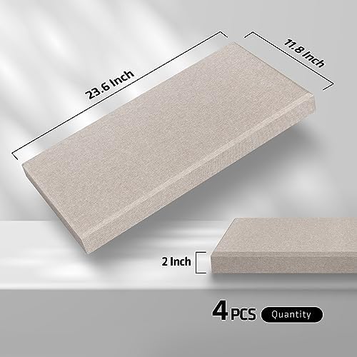 4 Pack Acoustic Panels 23.6"x11.8" Soundproof Fiberglass Panel - Image 2