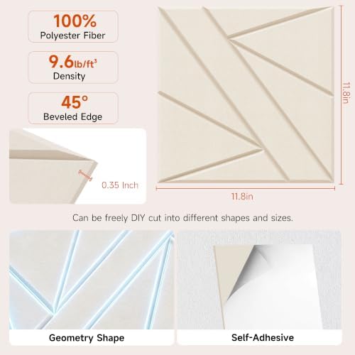 TO-TH Acoustic Panels Peel and Stick Sound Absorbing Panel 12 Pack - Image 2