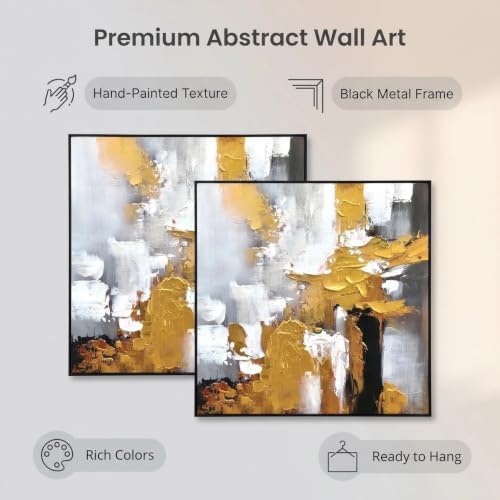 Large 3D Textured Black and White Abstract Wall Art - Image 3