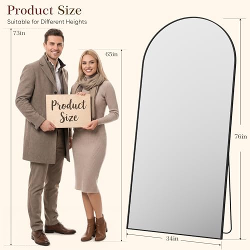 76"x34" Arched Full Length Mirror, Full Body Floor Mirror - Image 2