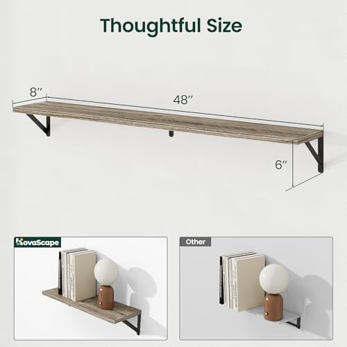 Floating Shelves, 8 Inch Deep Rustic Book Shelf - Image 3