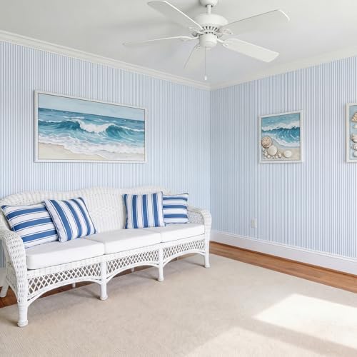 Colarr Blue Striped Peel and Stick Wallpaper 17'' x 118'' Contact Paper - Image 6