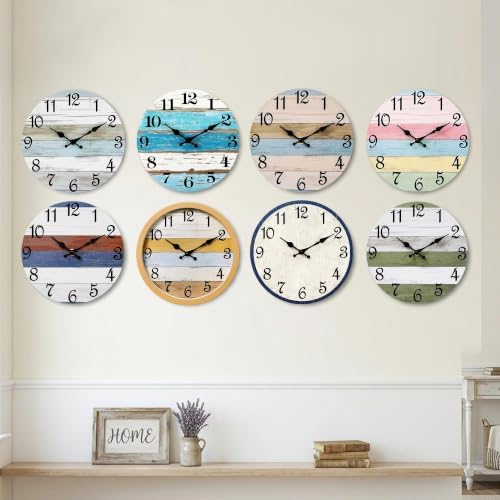 CHYLIN Wall Clock Non-Ticking Battery Operated Silent Rustic Coastal - Image 3